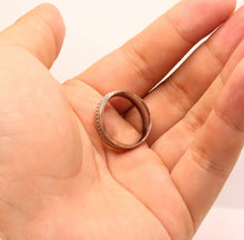 Load image into Gallery viewer, Stainless Steel Rope Inlay Matte Finish Concave Edges Wedding Ring Band 7mm