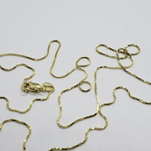 Load image into Gallery viewer, Solid 10K Yellow Gold Box Chain Necklace for Women Girl o.66 mm 16" to 24"