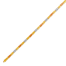 Load image into Gallery viewer, 14K Tri Color Gold Faceted Diamond Cut Bracelet 5 mm 7" Chain Crafted to shimmer