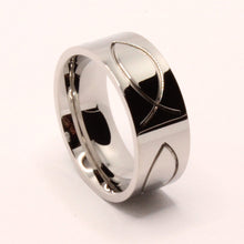 Load image into Gallery viewer, Stainless Steel Ichthus Christian Jesus Fish Symbol Wedding Band Ring 8mm