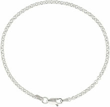 Load image into Gallery viewer, Sterling Silver Italian Rolo Chain Necklace 2mm Thin Nickel Free Sizes 7~30 inch