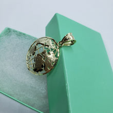 Load image into Gallery viewer, Authentic 10K Yellow White Real Gold Diamond Cut Globe Pendant Men Women 3 Sizes