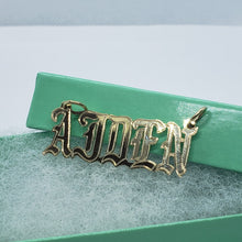 Load image into Gallery viewer, 10K Solid Yellow Gold Handmade Personalized Custom Name Pendant Old English