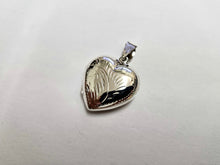 Load image into Gallery viewer, 925 Sterling Silver Floral Engraved Heart Locket Pendant 7/8 Inch (22mm) Tall