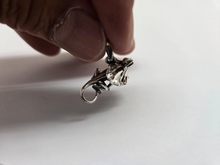 Load image into Gallery viewer, 925 Sterling Silver Frilled Lizard Pendant Oxidized Finish 5/8 (16mm) Inch Tall