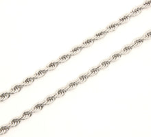 Load image into Gallery viewer, Stainless Steel Textured Rope Chain Necklace 3/16 Inch Wide, Sizes 16-30 Inches