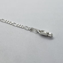 Load image into Gallery viewer, 925 Sterling Silver Figaro Chain Bracelet Beveled Edge from Italy 2.5mm 7"-10"