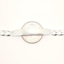 Load image into Gallery viewer, 925 Sterling Silver Personalized Custom Engraved Figaro Link ID Bracelet 7mm
