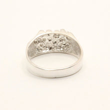 Load image into Gallery viewer, 925 Sterling Silver Slanted Center Stripe Nugget Ring 7/16 Inch Wide, Sizes 8-13