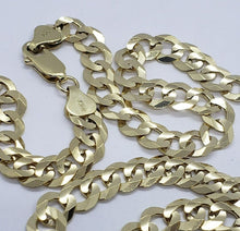 Load image into Gallery viewer, 10K Yellow Gold Solid Cuban Link Chain Curb Necklace Bracelet 5mm-10mm, 7"~30"