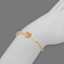 Load image into Gallery viewer, 14K Tricolor Gold Fancy Butterfly D/C Bracelet 3mm Wide, 9mm Center H Clasp