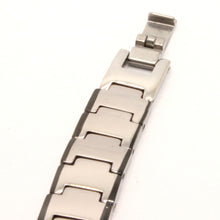 Load image into Gallery viewer, Tungsten Carbide Black Edge Bar Links Magnetic Therapy Bracelet 1/2 Inch Wide