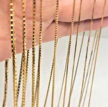 Load image into Gallery viewer, Authentic 14K Solid Yellow Gold Box Chain Necklace 1mm-2.5mm All Size 16"-30"