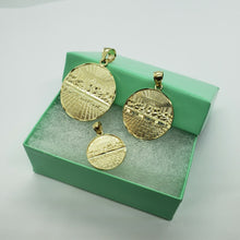 Load image into Gallery viewer, 10K Yellow Solid Gold Round Last Supper Diamond Cut Pendant Charm 3 sizes