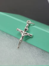 Load image into Gallery viewer, 925 Solid Sterling Silver Small Crucifix Pendant, 1 inch 24mm Height Made in USA