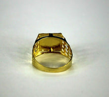 Load image into Gallery viewer, 10K Real Two-Tone Gold Initial Alphabet Letter Band Ring Diamond Cut for Men