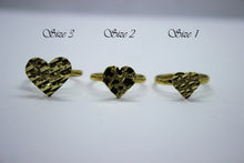 Load image into Gallery viewer, 10K Yellow Solid Gold Flat Heart Nugget Ring 3 sizes