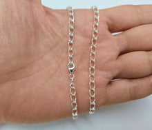 Load image into Gallery viewer, 925 Sterling Silver Solid Open Curb Link Chain Necklace Bracelet 5mm 7" to 24"
