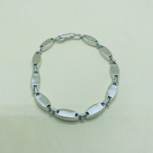 Load image into Gallery viewer, Sterling Silver Synthetic Opal Bracelet with Oval Links Hand Inlay