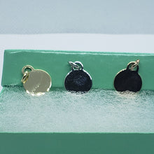 Load image into Gallery viewer, 14K Yellow White Rose Gold Plain Round Pendant Disc Delicate Charm 1.5g 11x15mm