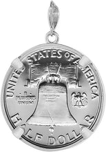 Load image into Gallery viewer, 925 Sterling Silver Half Dollar Bezel 30 mm Coins Prong Back Round Edge 50 Cent