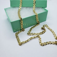 Load image into Gallery viewer, Authentic 14K Solid Yellow Gold Concave Mariner Chain Necklace 4.6mm 22" ~ 26"