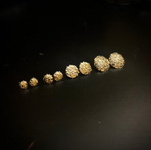 Load image into Gallery viewer, 10K Gold Authentic Nugget Round Diamond Cut Stud Earrings for Men Women 4 Sizes