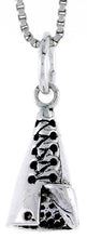 Load image into Gallery viewer, 925 Sterling Silver American Indian Tepee Charm Pendant 3/4 (19mm) Inch Tall