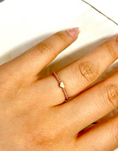 Load image into Gallery viewer, 14K Solid Gold Handmade Dainty Mini Heart Beaded Ring Band
