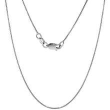 Load image into Gallery viewer, 925 Sterling Silver Fine Thin Rhodium Finish Box Chain Necklace 0.8mm 16" to 18"