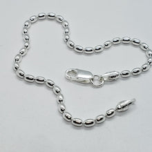 Load image into Gallery viewer, Sterling Silver Oval Pallini Bead Ball Chain Necklaces Bracelets 2.5mm 7"~30"