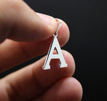 Load image into Gallery viewer, 925 Sterling Silver Alphabet Initial Pendant Plain Slab Serif Upper Case Letter