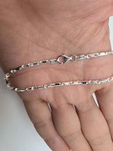 Load image into Gallery viewer, 925 Sterling Silver Beveled Edges Italian Baht Chain Necklace 2.5mm 7" to 30"