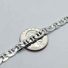 Load image into Gallery viewer, Sterling Silver D/C Flat Mariner Link Chain Necklace Bracelet 6.4 mm 7-30 inch