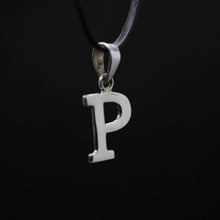 Load image into Gallery viewer, 925 Sterling Silver Alphabet Initial Pendant Plain Slab Serif Upper Case Letter