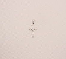 Load image into Gallery viewer, 925 Sterling Silver Dainty Detailed Budded Crucifix Cross Pendant