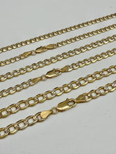 Load image into Gallery viewer, 10k Two Tone Yellow White Gold Hollow Cuban Link Chain 3.5mm-5.4mm / 16"-30"