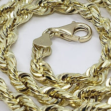Load image into Gallery viewer, Authentic 10K YELLOW GOLD Hollow Twist Rope Link Chain Necklace 5.5mm 22"