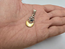 Load image into Gallery viewer, 925 Sterling Silver Two-Tone Brass Baseball Cap Pendant 1 1/16 (27mm) Inch Tall