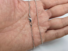 Load image into Gallery viewer, 925 Sterling Silver Rhodium Finish Faceted Pallini Bead Ball Chain 1.5mm 18 Inch