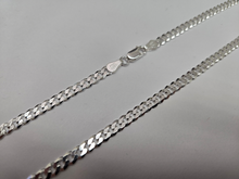 Load image into Gallery viewer, 925 Sterling Silver Beveled Flat Curb Cuban Link Chain Necklace 4.5mm 7" to 30"