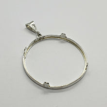 Load image into Gallery viewer, Sterling Silver Dollar Bezel 38 mm Coins Prong Back Round Edge Mexican Olympic