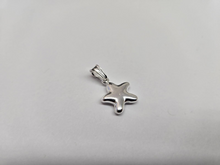 Load image into Gallery viewer, 925 Sterling Silver Plain Rounded Hollow Star Pendant 1/2 (13mm) Inch Tall