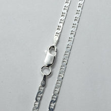 Load image into Gallery viewer, 925 Sterling Solid Silver Italy Flat Mariner Link Chain Necklace Bracelet 3.7mm