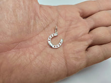 Load image into Gallery viewer, 925 Sterling Silver Large Solid Back Horseshoe Pendant 1 Inch (25mm) Tall