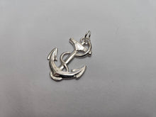 Load image into Gallery viewer, 925 Sterling Silver Anchor Wrapped with Rope Pendant 1 1/16 Inch Tall (27mm)