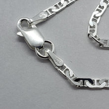 Load image into Gallery viewer, 925 Sterling Silver Anklet Anchor Chain Flat Mariner Link Bracelet 3.7mm 9.5"