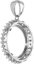 Load image into Gallery viewer, Sterling Silver Cubic Zirconia Penny Bezel CZ Halo 19mm 1 Cent Black White Color