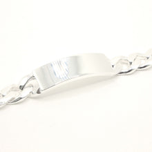 Load image into Gallery viewer, 925 Sterling Silver Personalized Custom Engraved Figaro Link ID Bracelet 12.5mm