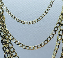 Load image into Gallery viewer, 10K Yellow Gold Hollow Cuban Curb Chain Link Necklace Bracelet 2mm 2.5mm 7"~30"